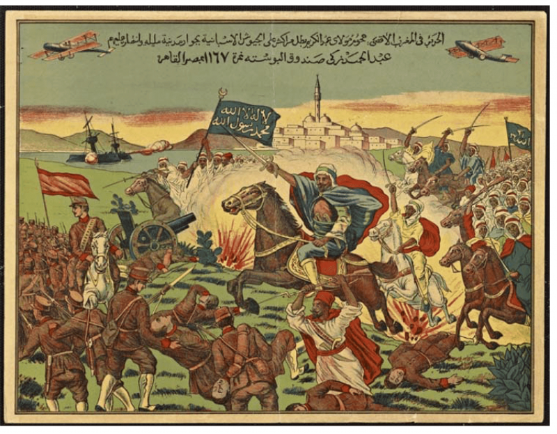 Figure 1. Abd el-Krim rejecting the Spanish, in 1921, Battle of Annual, during the Rif War, National Overseas Archives.