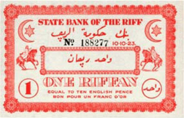 Figure 8. Bank note: State Bank of the Riff – Foreign Issues (1923) (Numizon).