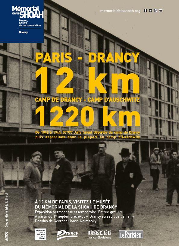 Photo 1. Poster pour le 5e anniversaire du Mémorial de Drancy. © Mémorial de la Shoah.