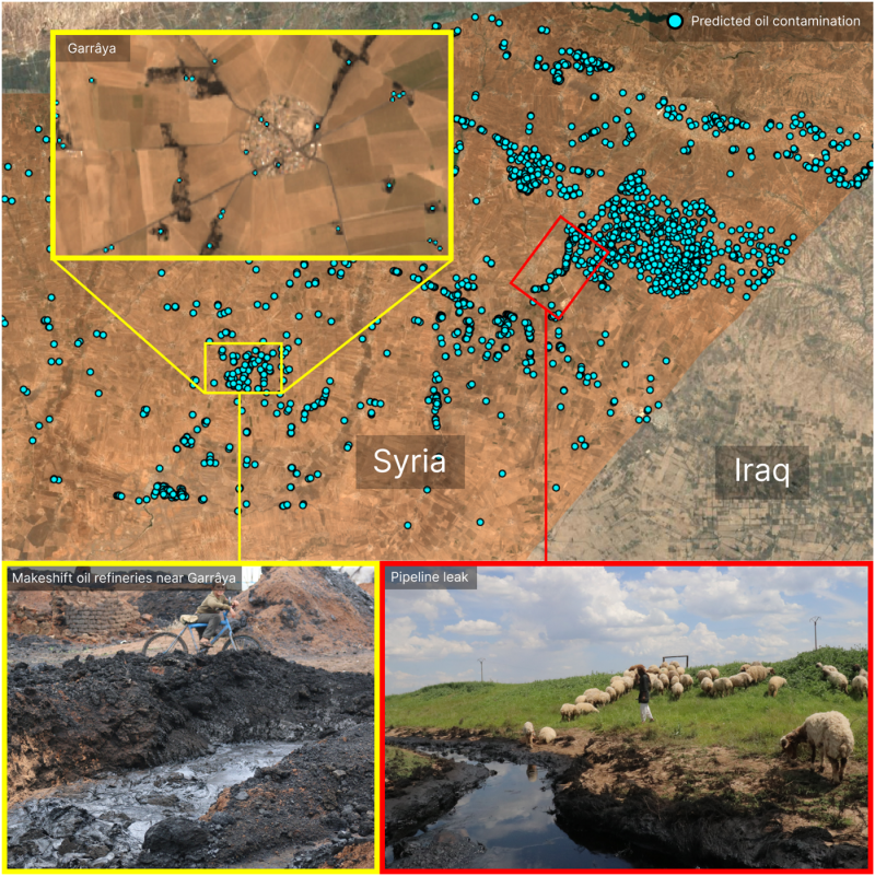 Figure 5. Makeshift refineries identified in northern Syria. Source: Author's analysis of Sentinel-2 imagery.